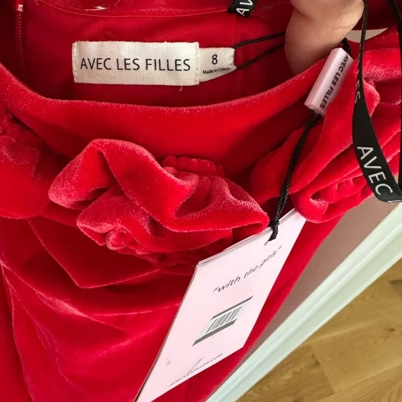 Avec Les Filles Rosette Off the Shoulder Mini Dress 8 - Picture 4 of 6